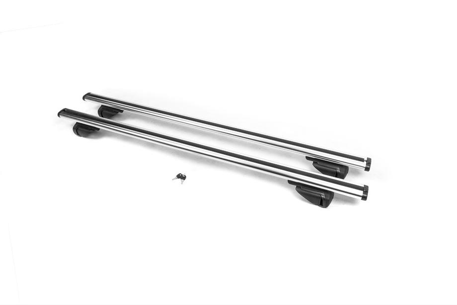 Mitsubishi Outlander 2006-2012 Barras de techo transversales OEM para rieles integrados (2 uds, gris) Foto 1