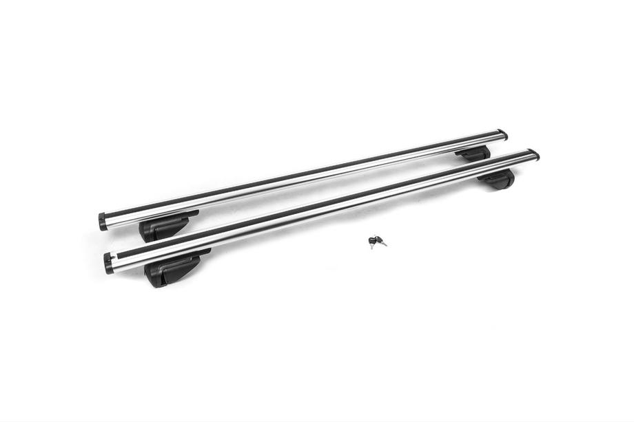 Mitsubishi Outlander 2006-2012 Barras de techo transversales OEM para rieles integrados (2 uds, gris) Foto 2