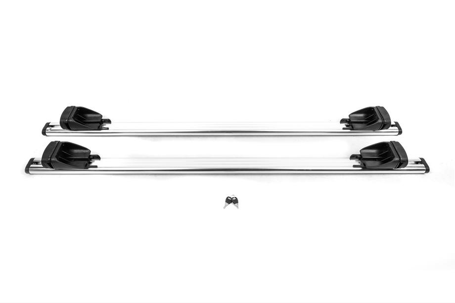 Mitsubishi Outlander 2006-2012 Barras de techo transversales OEM para rieles integrados (2 uds, gris) Foto 4